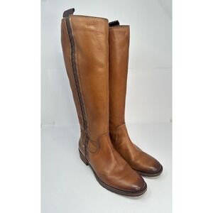 Pikolinos Boots Womens Size 39 US 8.5 Brown Burnished Toe Knee High Zip Up